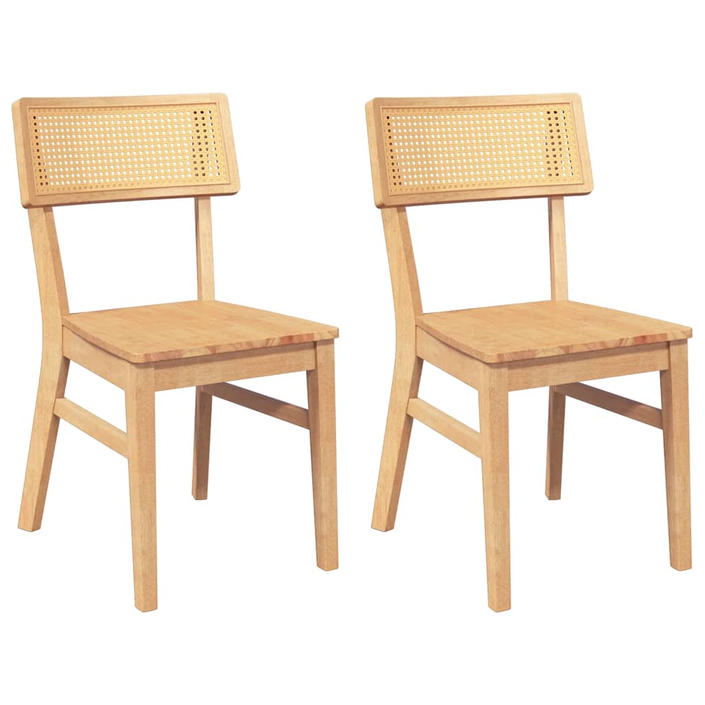 Καρέκλες τραπεζαρίας 2 τεμάχια από μασίφ ξύλο καουτσούκ - Pakobazaar