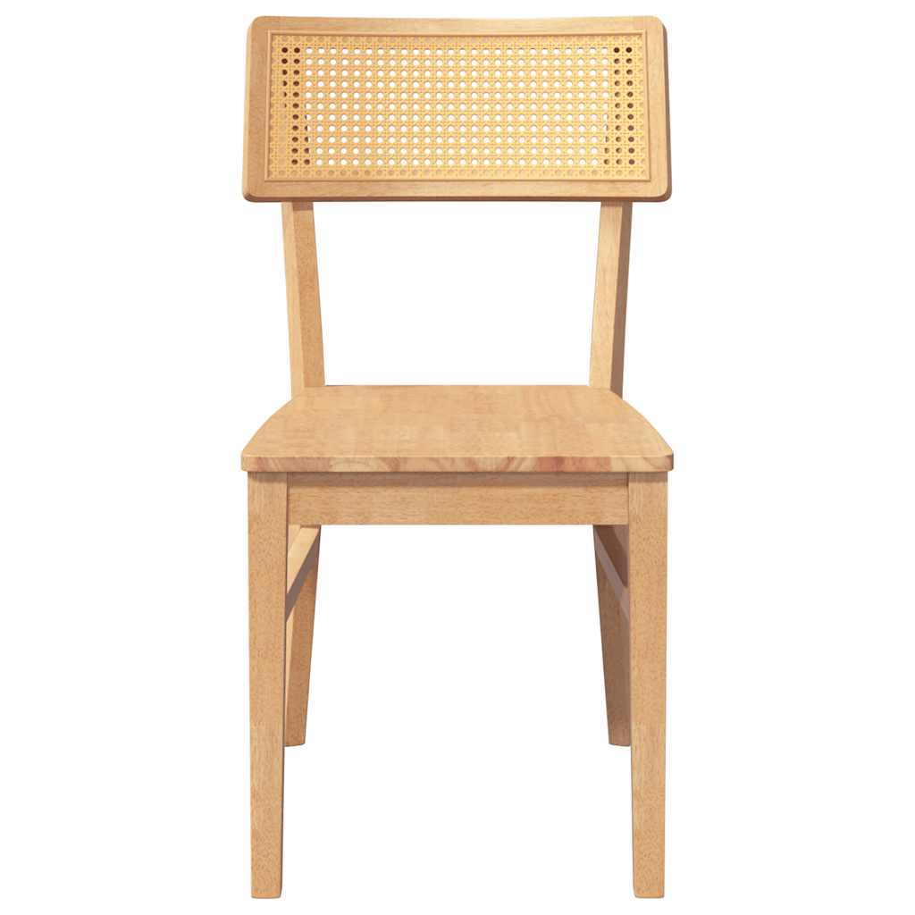 Καρέκλες τραπεζαρίας 2 τεμάχια από μασίφ ξύλο καουτσούκ - Pakobazaar