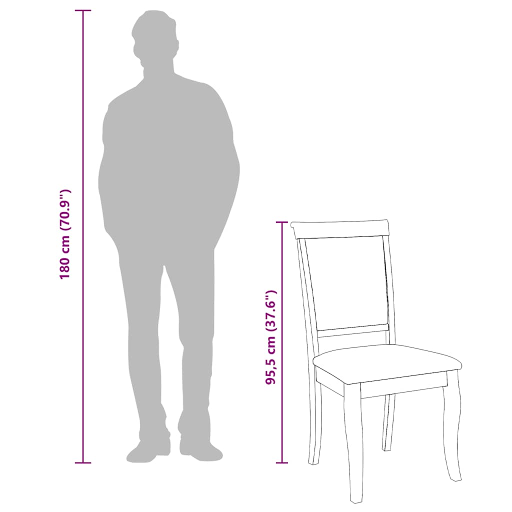 Καρέκλες τραπεζαρίας με μαξιλάρια 2 τεμάχια Καφέ μασίφ ξύλο - Pakobazaar