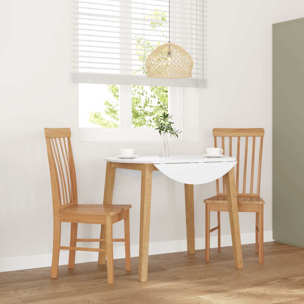 Καρέκλες τραπεζαρίας 2 τεμάχια από μασίφ ξύλο καουτσούκ - Pakobazaar