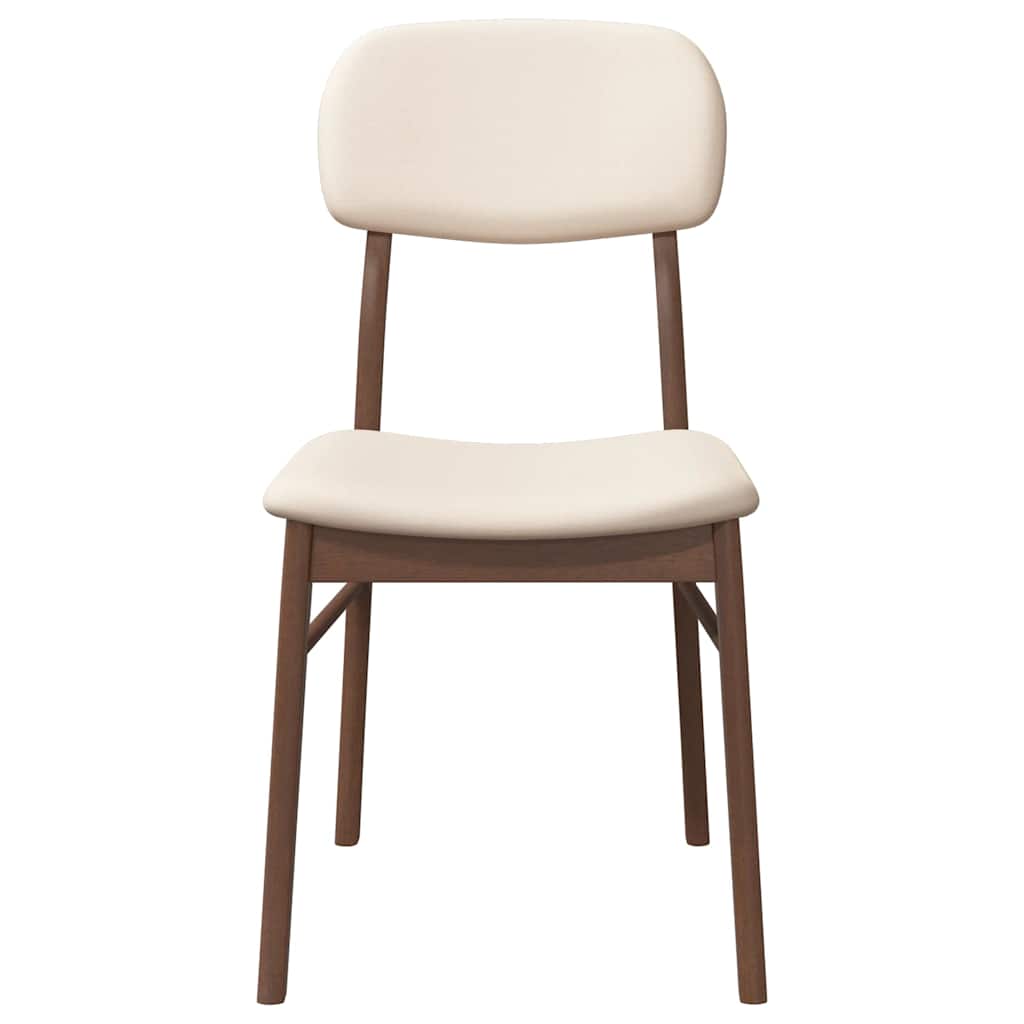 Καρέκλες Τραπεζαρίας με Μαξιλάρια 2 τεμ. Καφέ από Μασίφ Ξύλο Καουτσούκ - Pakobazaar