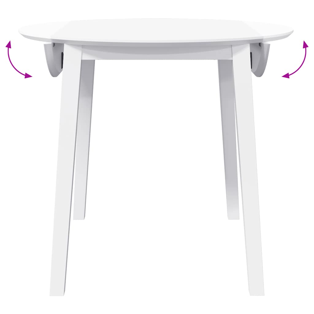 Τραπεζαρία Λευκό μασίφ ξύλο καουτσούκ - Pakobazaar