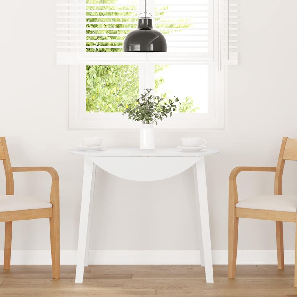 Τραπεζαρία Λευκό μασίφ ξύλο καουτσούκ - Pakobazaar