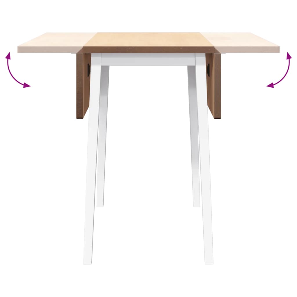 Τραπεζαρία Λευκό μασίφ ξύλο καουτσούκ