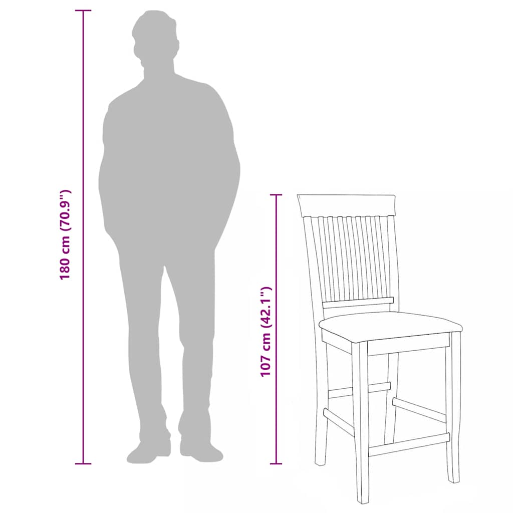 Σκαμπό Μπαρ με Μαξιλάρια 2 τεμ. από Φυσικό Μασίφ Ξύλο Καουτσούκ - Pakobazaar