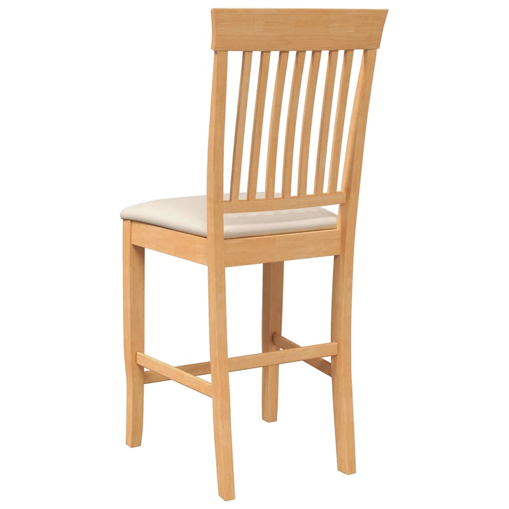 Σκαμπό Μπαρ με Μαξιλάρια 2 τεμ. από Φυσικό Μασίφ Ξύλο Καουτσούκ - Pakobazaar
