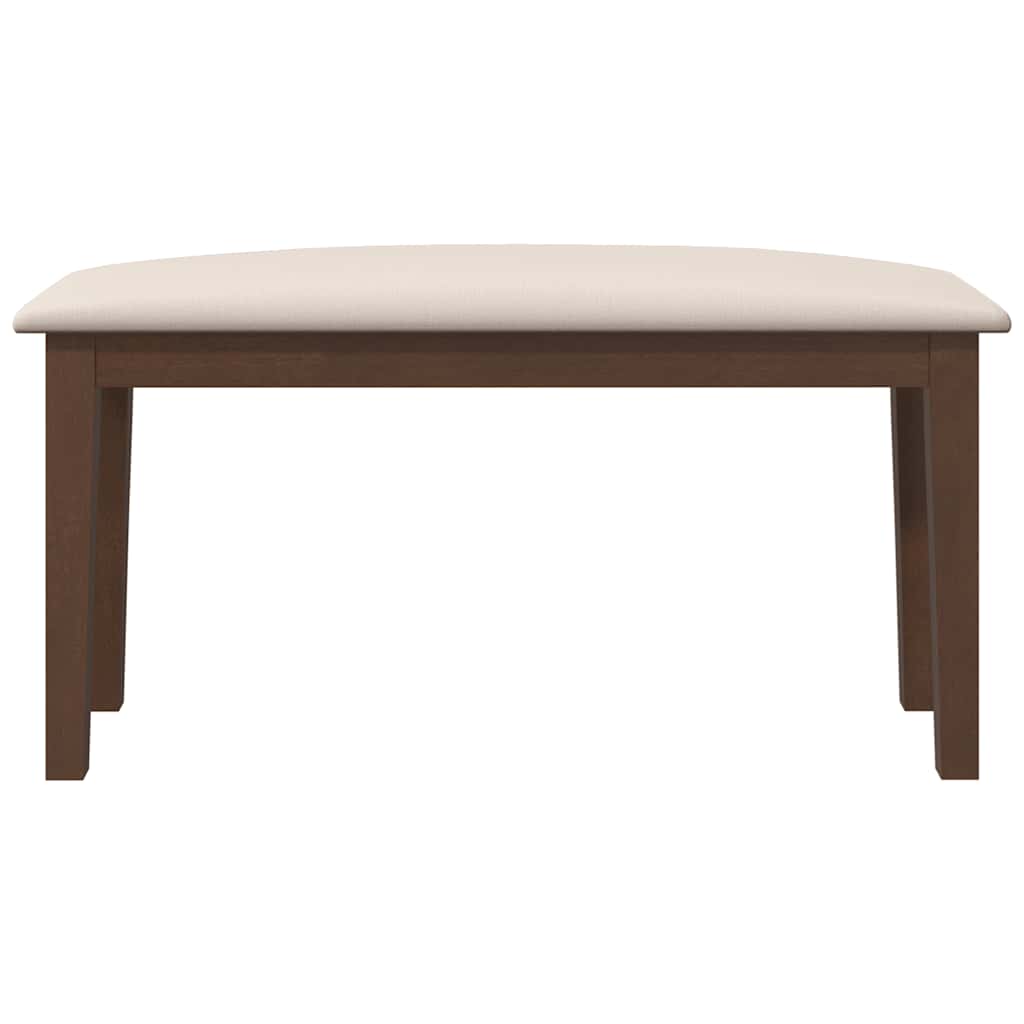 Πάγκος  90 cm Καφέ μασίφ ξύλο καουτσούκ