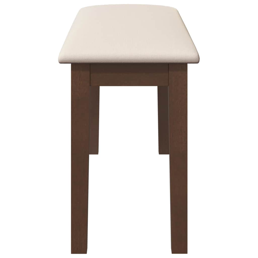 Πάγκος  90 cm Καφέ μασίφ ξύλο καουτσούκ