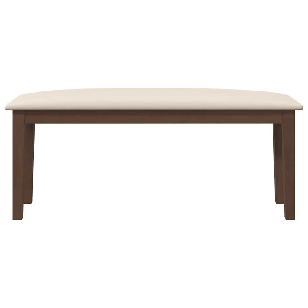 Πάγκος  110 cm Καφέ μασίφ ξύλο καουτσούκ - Pakobazaar