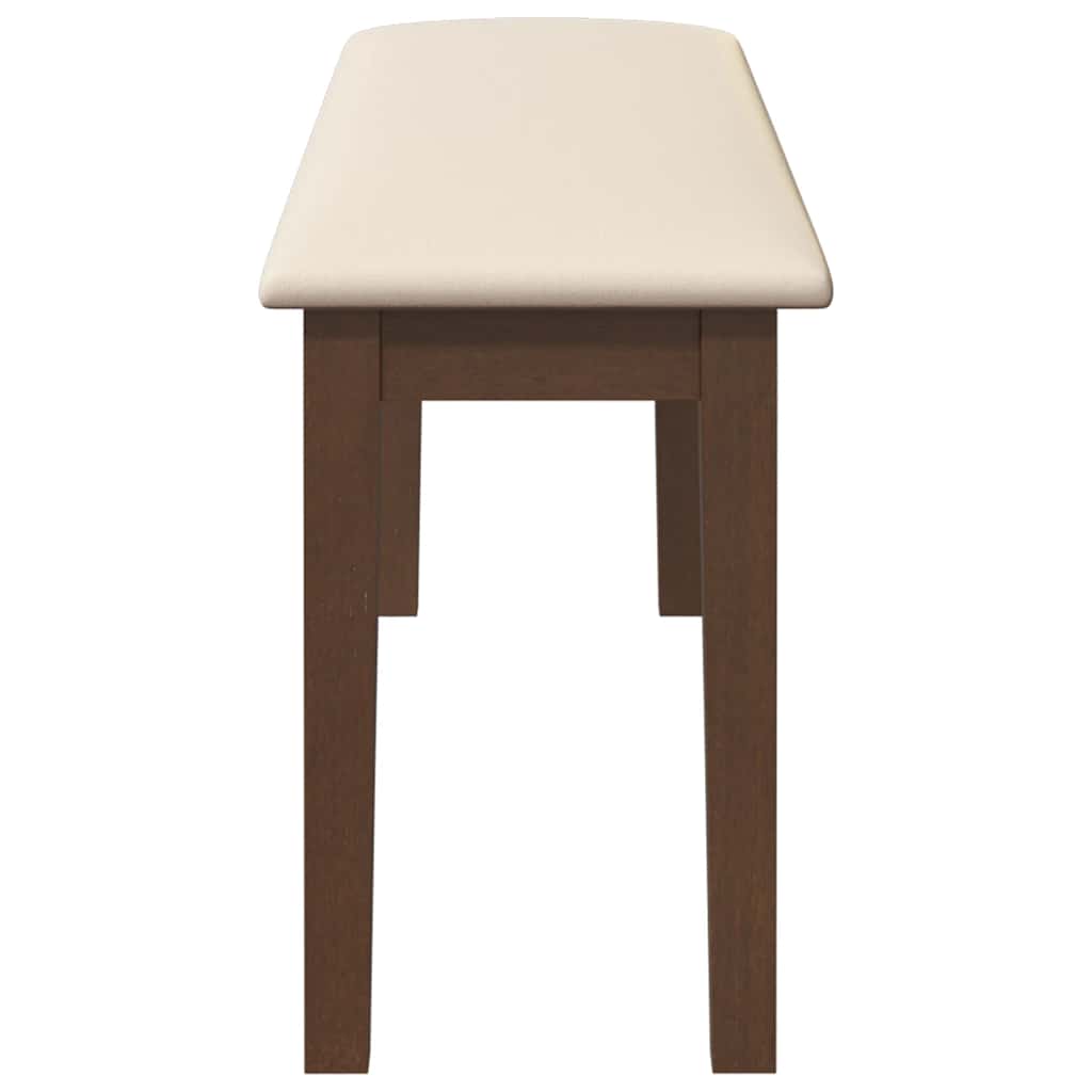 Πάγκος  110 cm Καφέ μασίφ ξύλο καουτσούκ - Pakobazaar