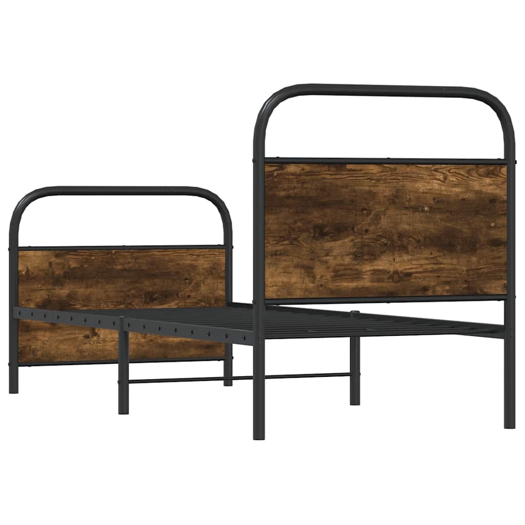 Πλαίσιο Κρεβατιού Χωρ. Στρώμα Καπνιστή Δρυς 75x190εκ Επεξ. Ξύλο