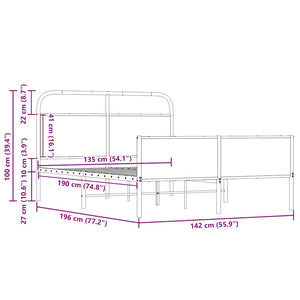 Πλαίσιο Κρεβατιού Χωρ. Στρώμα Sonoma Δρυς 135x190εκ. Επ. Ξύλο