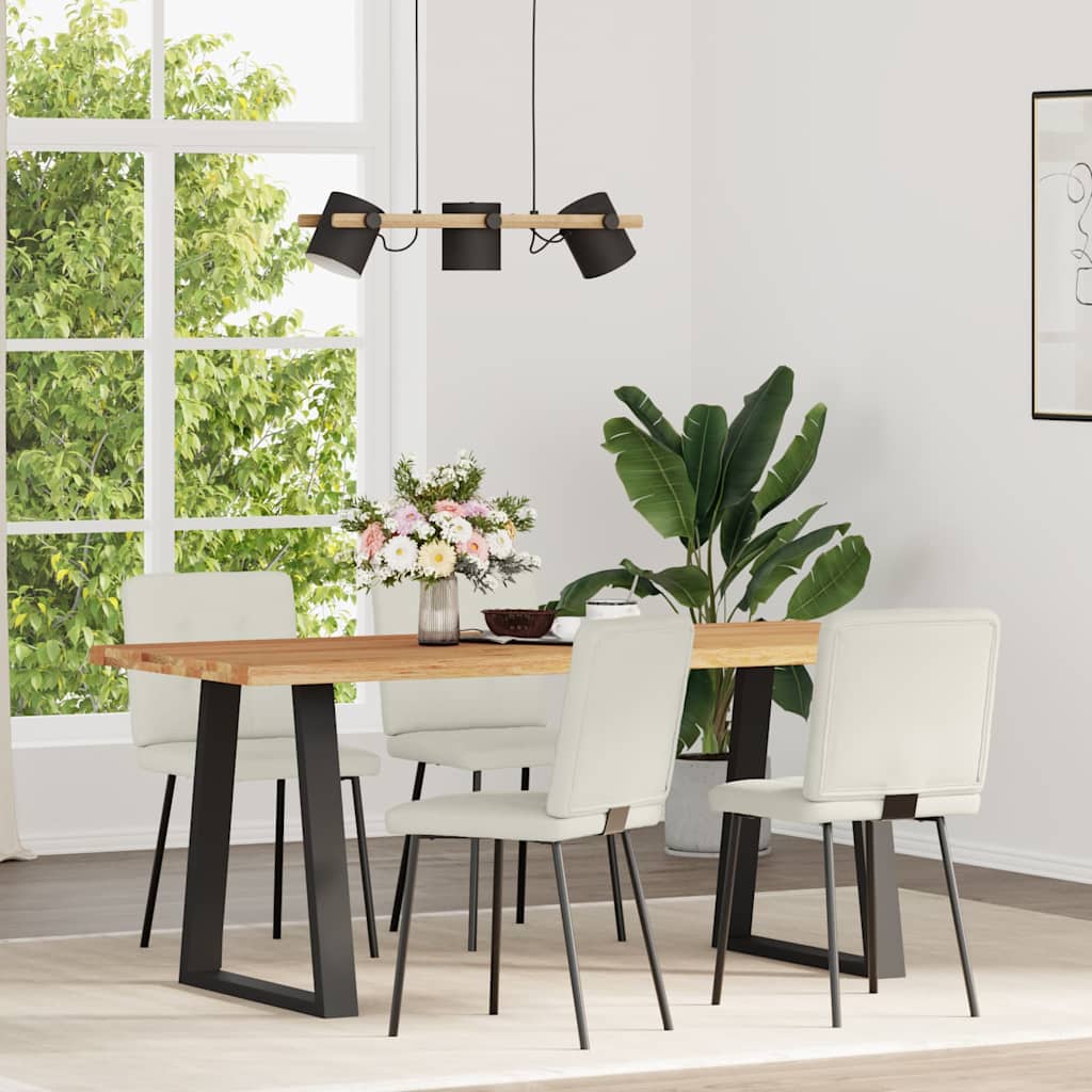 Καρέκλες Τραπεζαρίας 4 τεμ. Κρεμ Βελούδινες