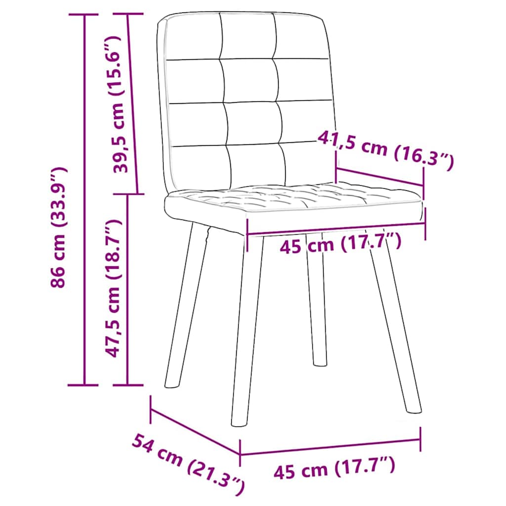Καρέκλες Τραπεζαρίας 4 τεμ. Μαύρες Υφασμάτινες - Pakobazaar