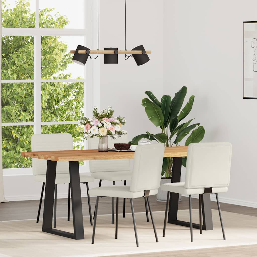 Καρέκλες Τραπεζαρίας 4 τεμ. Κρεμ Βελούδινες