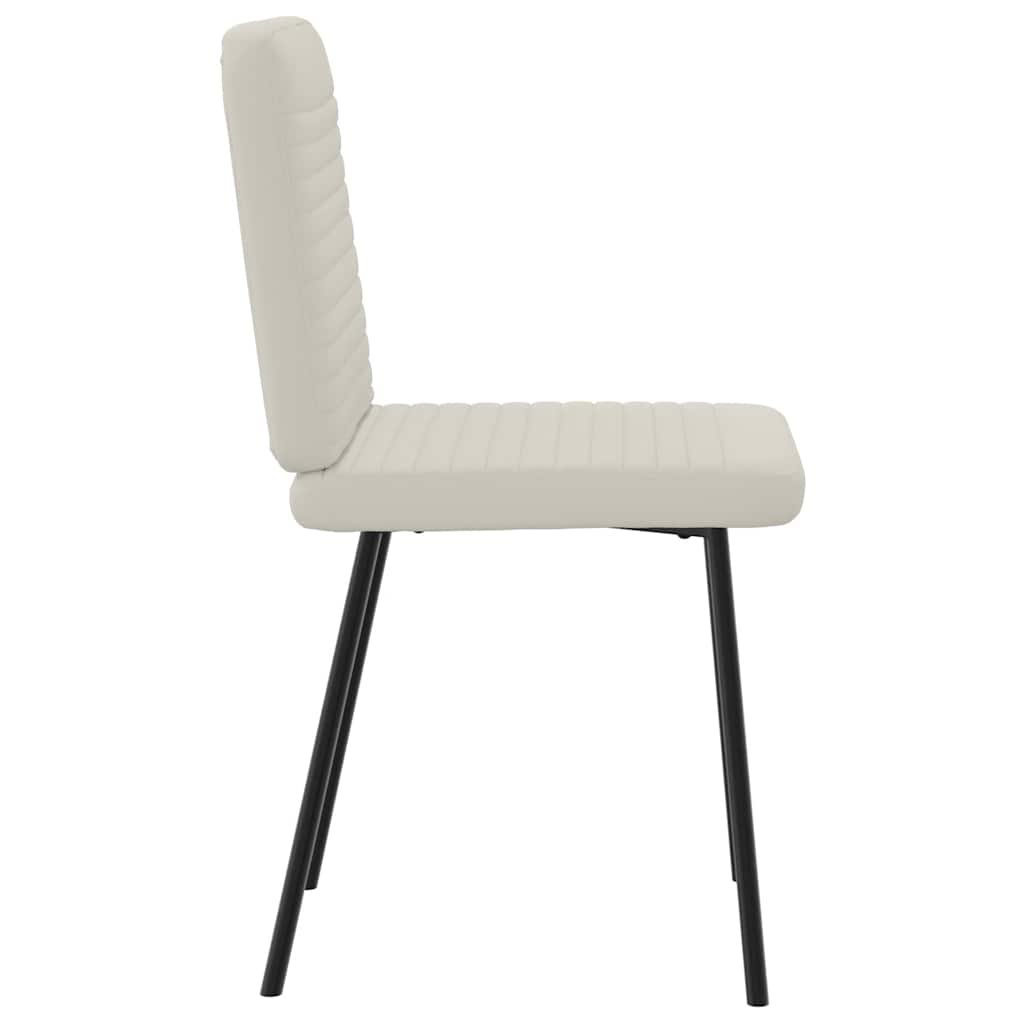 Καρέκλες Τραπεζαρίας 4 τεμ. Κρεμ Βελούδινες