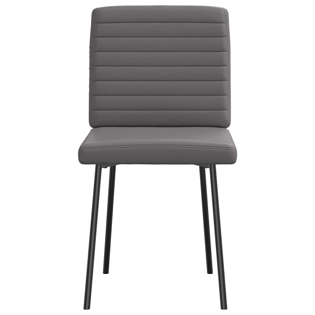 Καρέκλες Τραπεζαρίας 4 τεμ. Γκρι από Συνθετικό Δέρμα