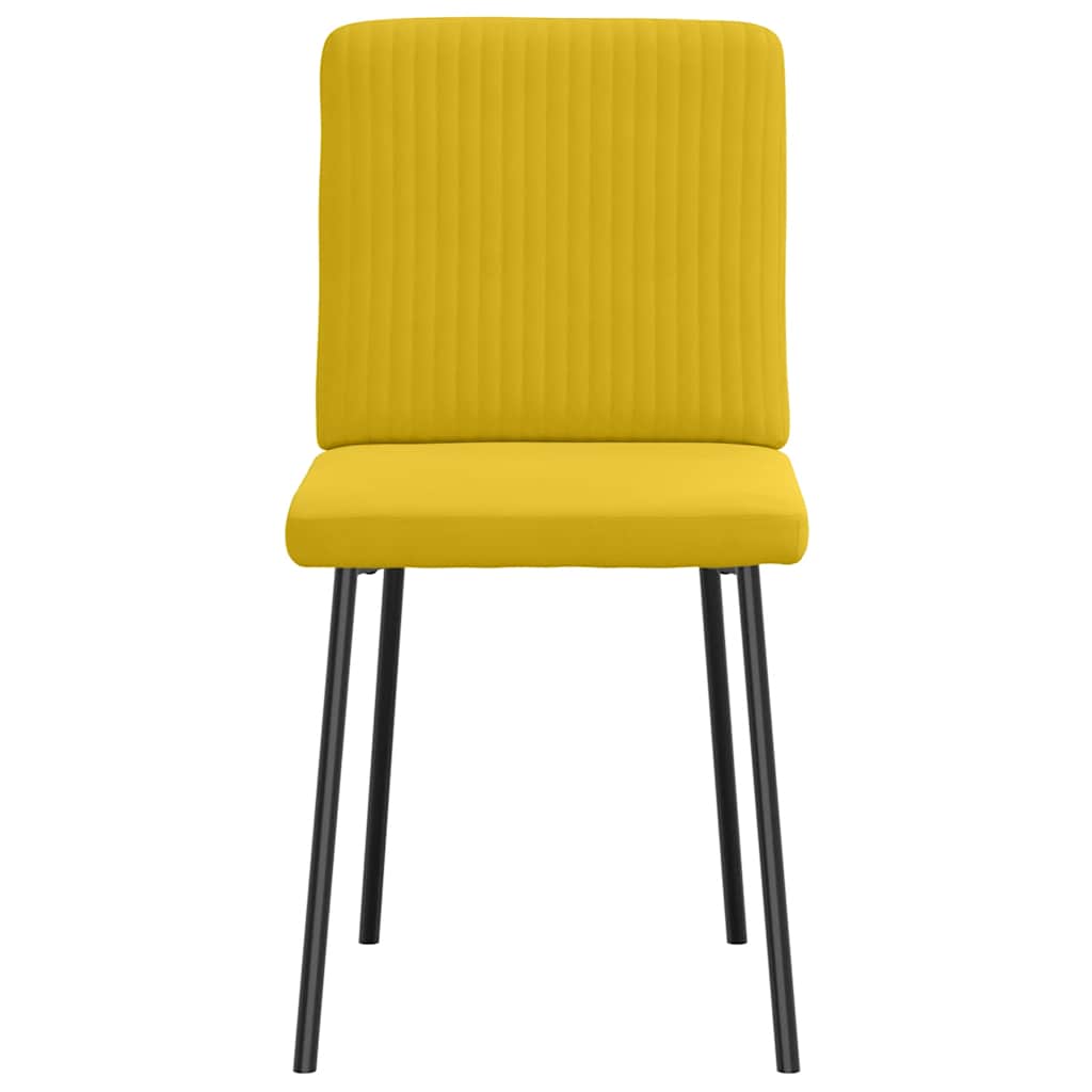 Καρέκλες Τραπεζαρίας 4 τεμ. Κίτρινες Βελούδινες