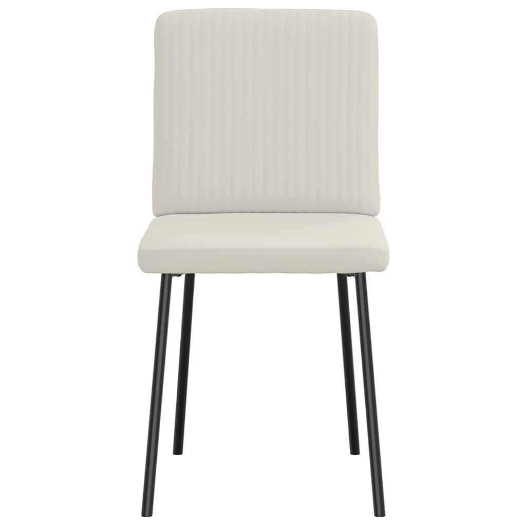 Καρέκλες Τραπεζαρίας 4 τεμ. Κρεμ Βελούδινες