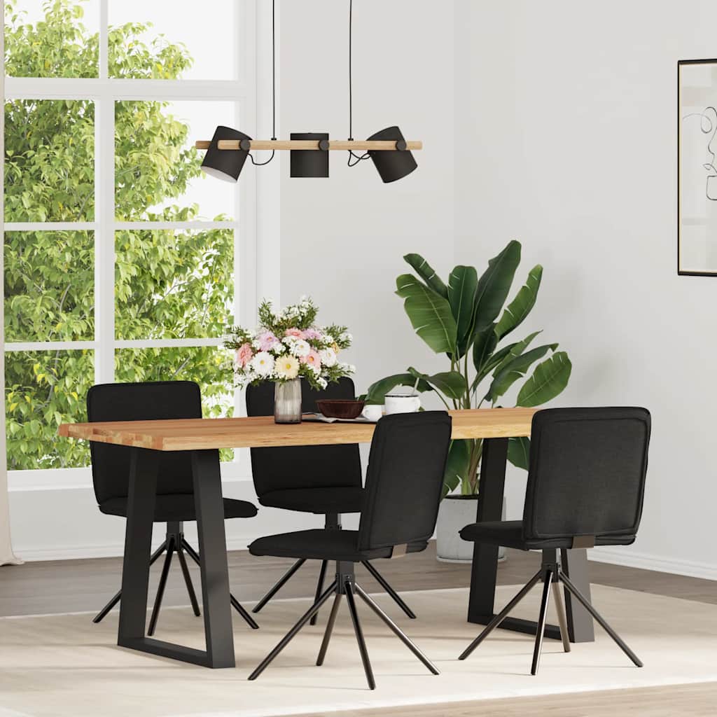 Καρέκλες Τραπεζαρίας 4 τεμ. Μαύρες Υφασμάτινες