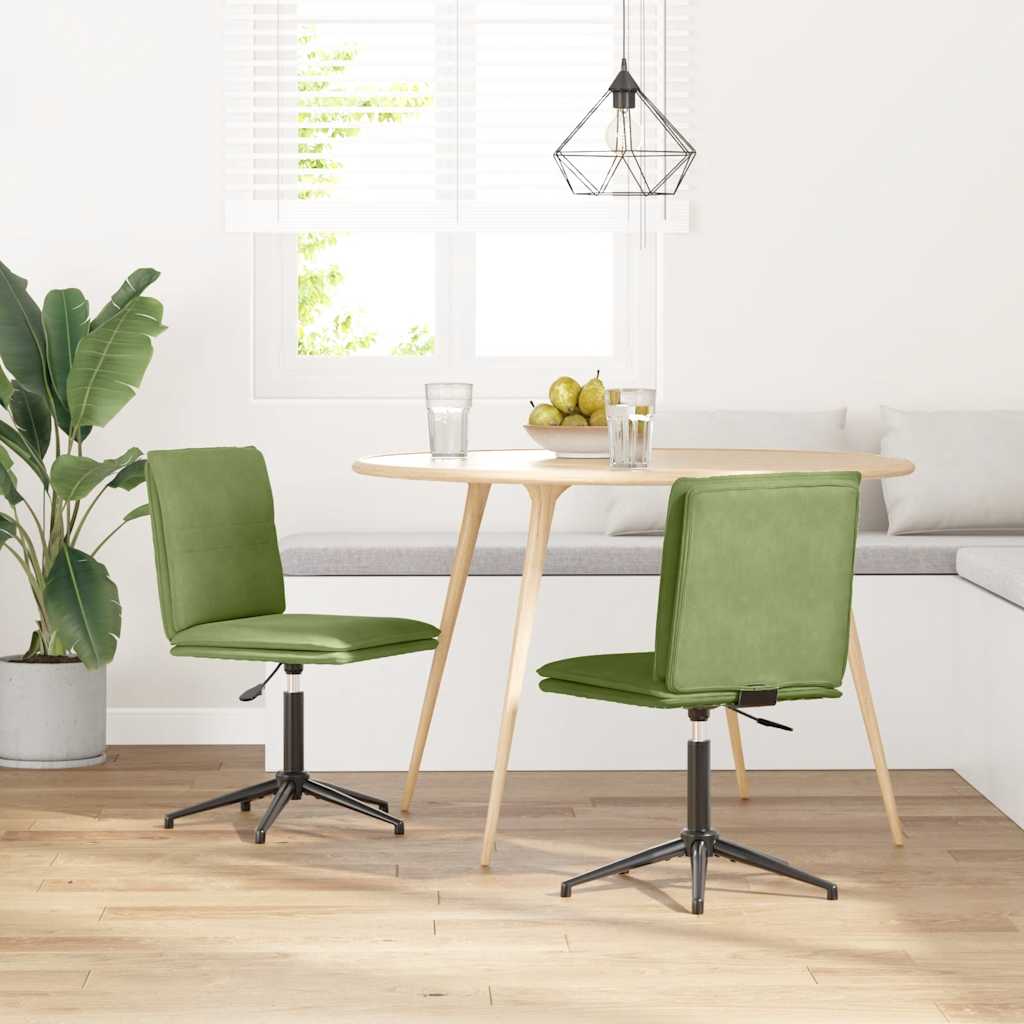 Καρέκλες Τραπεζαρίας 2 τεμ. Ανοιχτό Πράσινο Βελούδινες