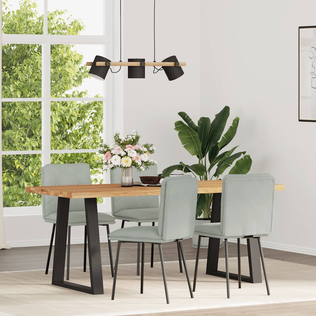 Καρέκλες Τραπεζαρίας 4 τεμ. Ανοιχτό Γκρι Βελούδινες