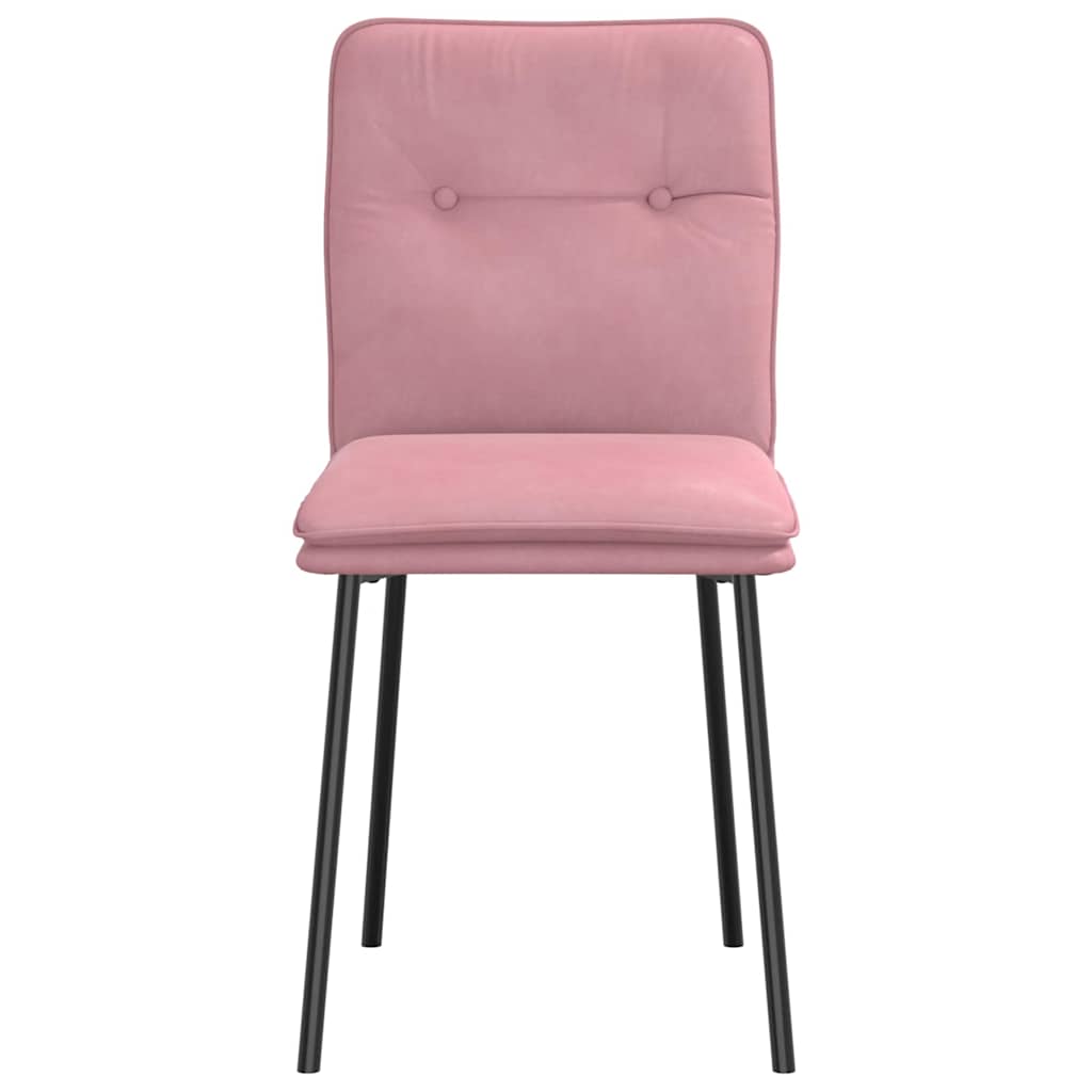Καρέκλες Τραπεζαρίας 4 τεμ. Ροζ Βελούδινες