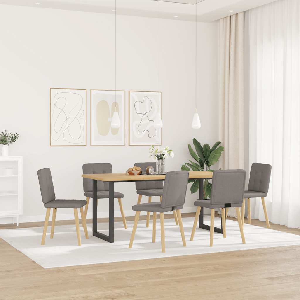 Καρέκλες Τραπεζαρίας 6 τεμ. Χρώμα Taupe Υφασμάτινες