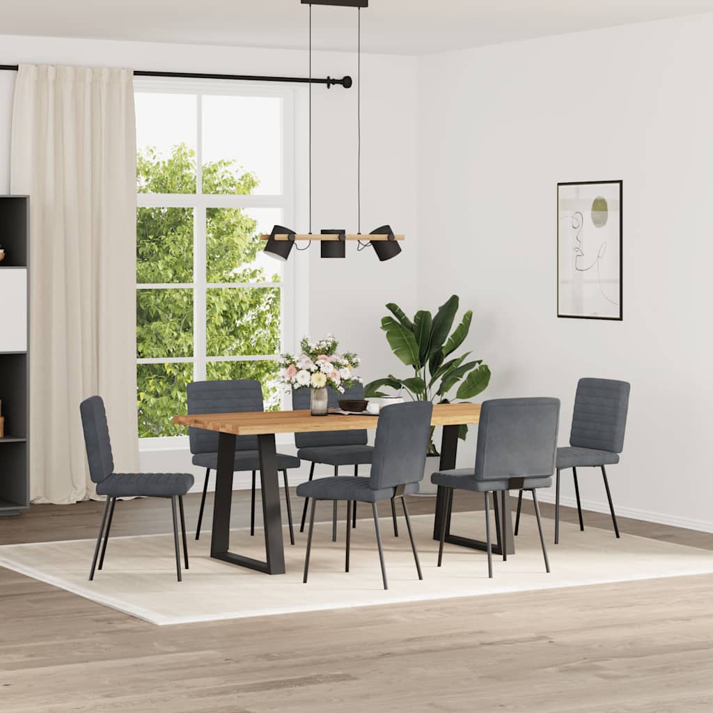 Καρέκλες Τραπεζαρίας 6 τεμ. Σκ. Γκρι Βελούδινες - Pakobazaar