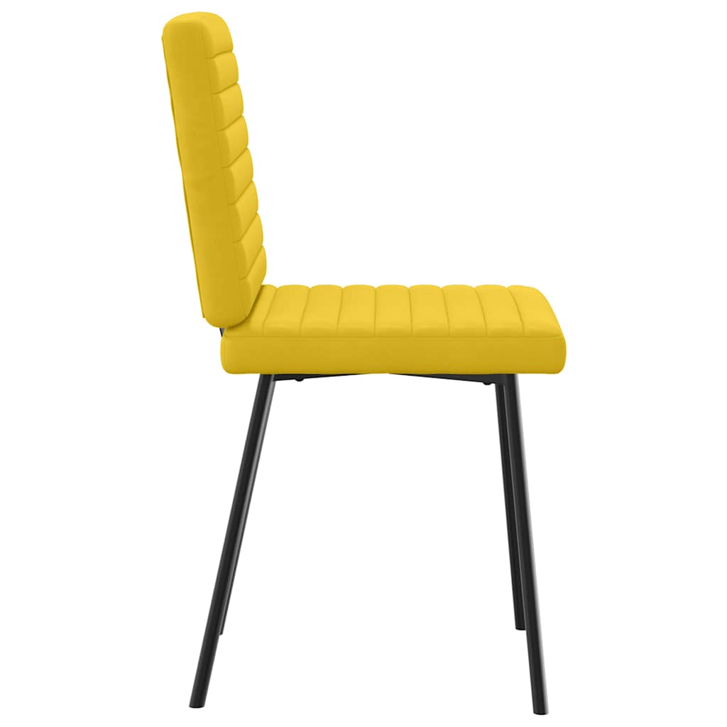 Καρέκλες Τραπεζαρίας 6 τεμ. Κίτρινες Βελούδινες