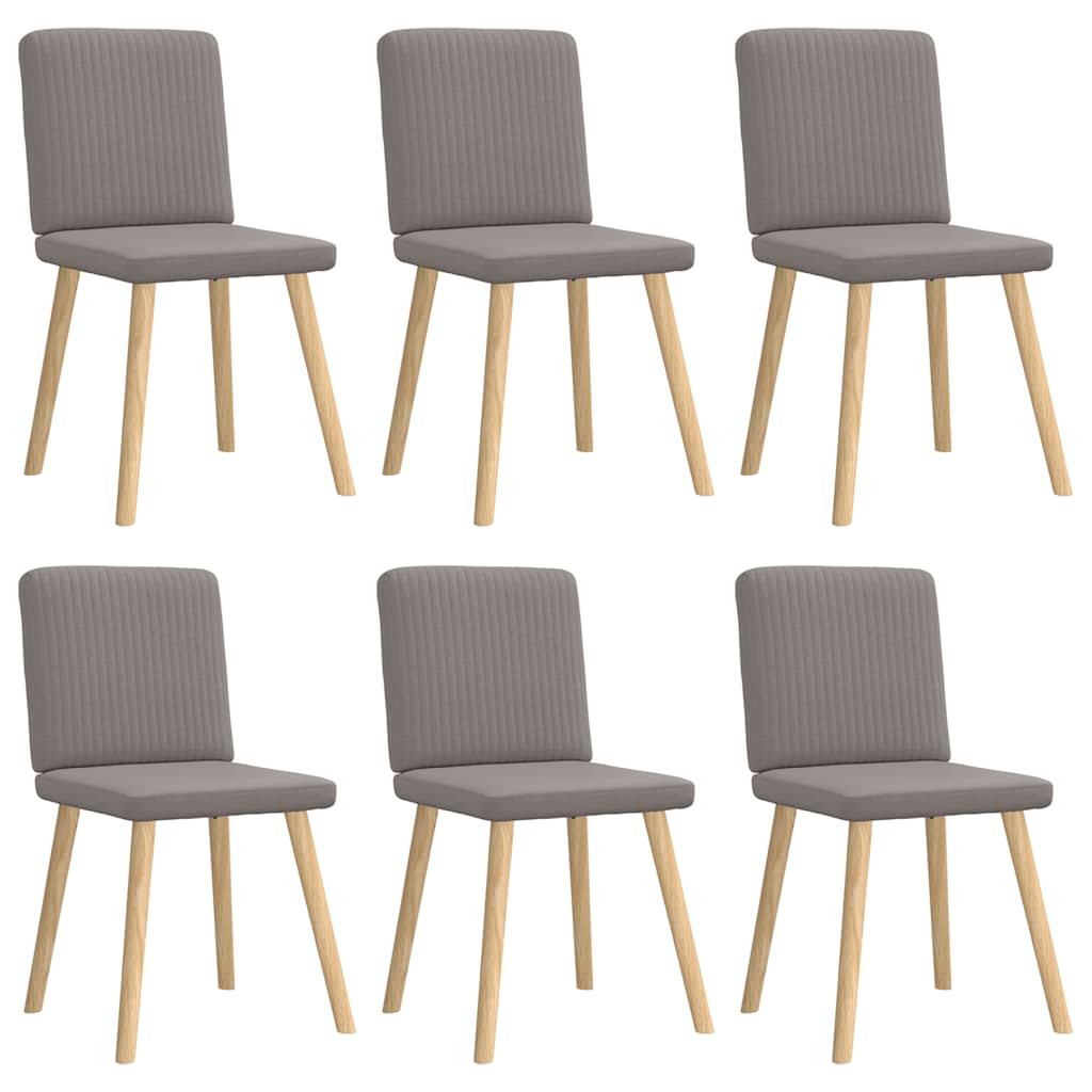 Καρέκλες Τραπεζαρίας 6 τεμ. Χρώμα Taupe Υφασμάτινες