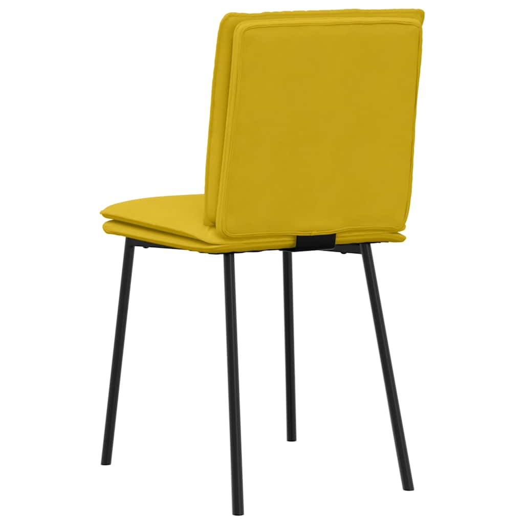 Καρέκλες Τραπεζαρίας 6 τεμ. Κίτρινες Βελούδινες