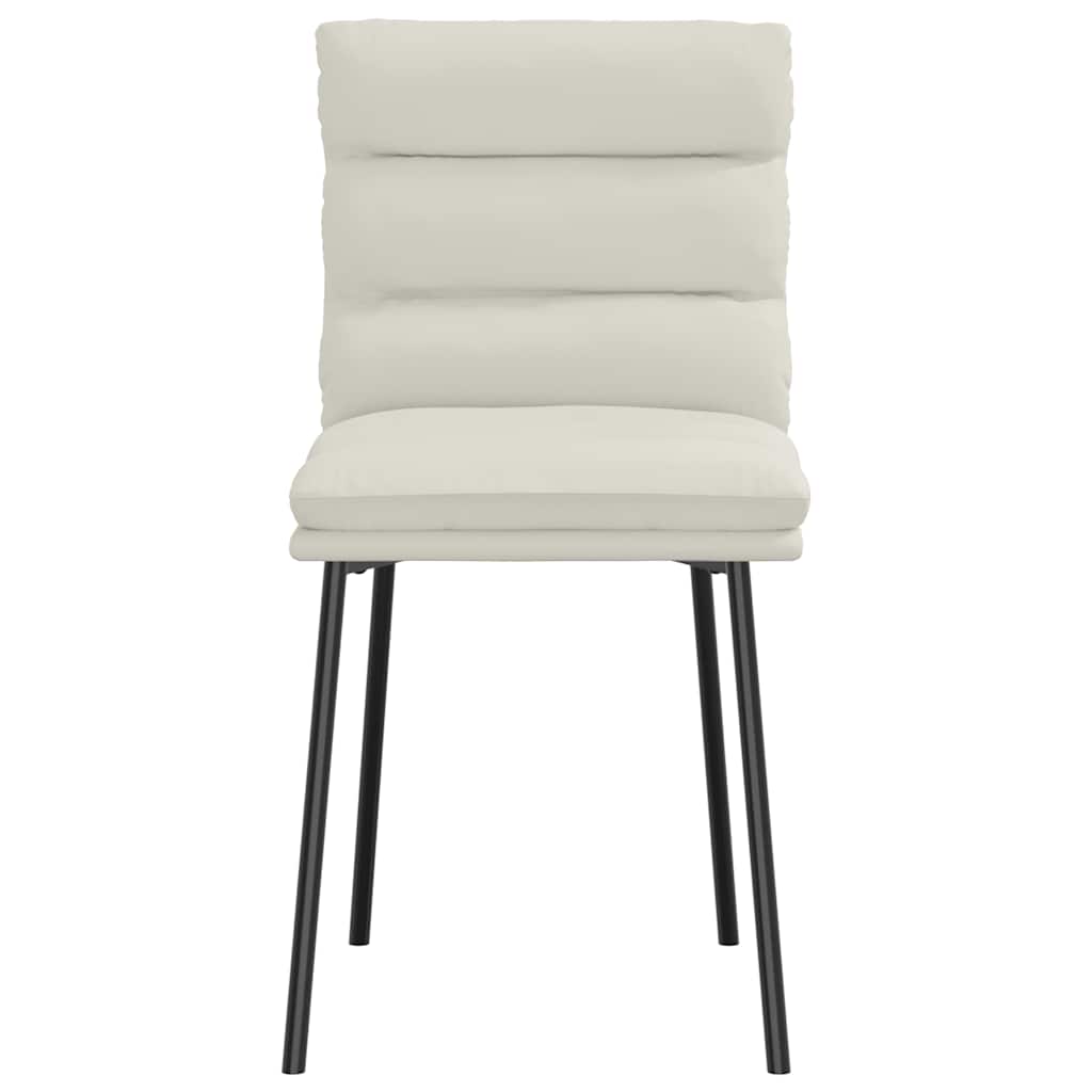 Καρέκλες Τραπεζαρίας 6 τεμ. Κρεμ Βελούδινες