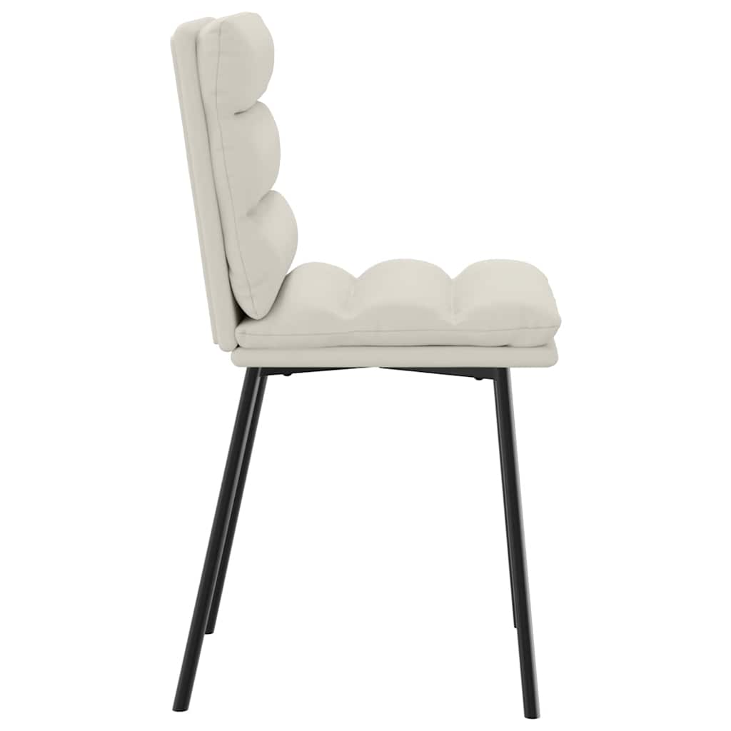 Καρέκλες Τραπεζαρίας 6 τεμ. Κρεμ Βελούδινες