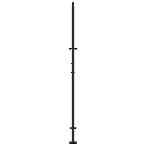 Πόρτα Κήπου Μαύρη με Φωτιστικό Ατσάλι 100x175 εκ.