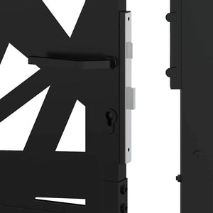 Πόρτα Κήπου Μαύρη με Φωτιστικό Ατσάλι 100x175 εκ.