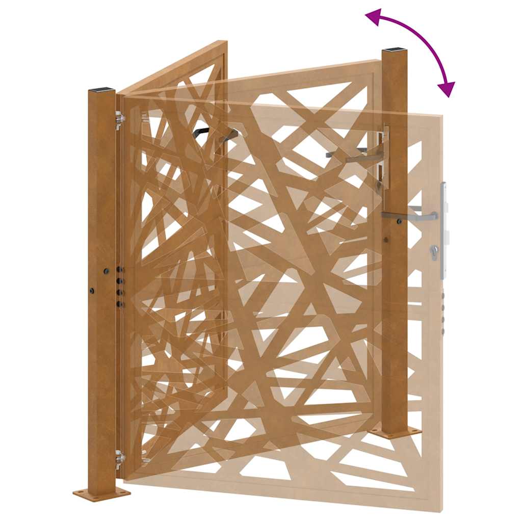 Πόρτα Κήπου 100x100 εκ. από Ατσάλι με Ανθεκτικό στις Καιρικές Συνθήκες Φωτισμού