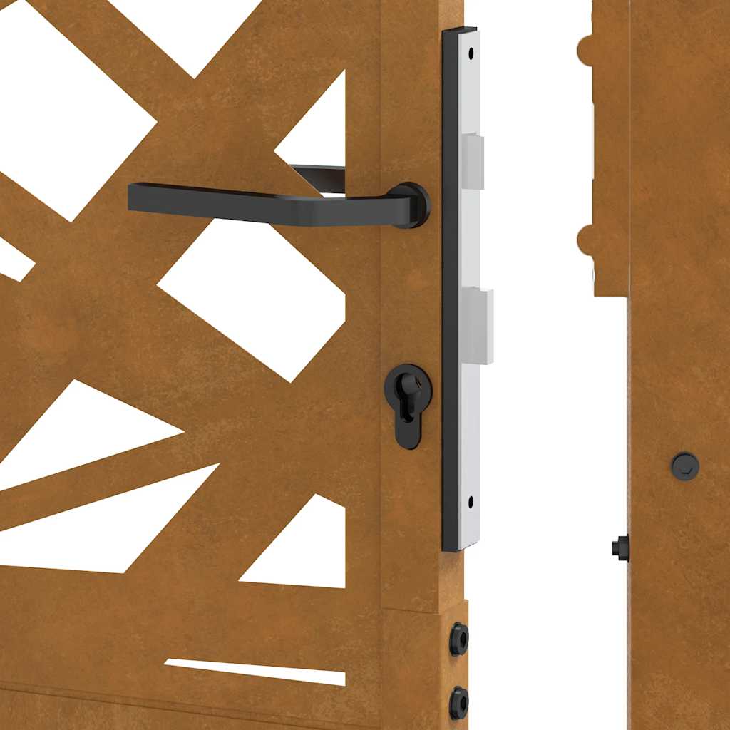 Πόρτα Κήπου 100x100 εκ. από Ατσάλι με Ανθεκτικό στις Καιρικές Συνθήκες Φωτισμού