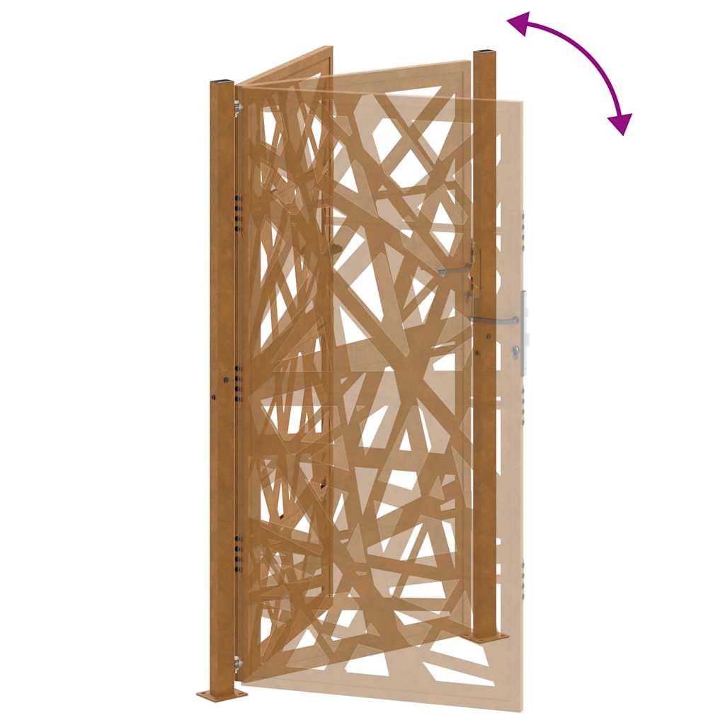 Πόρτα Κήπου 100x200 εκ. από Ατσάλι με Ανθεκτικό στις Καιρικές Συνθήκες Φωτισμού
