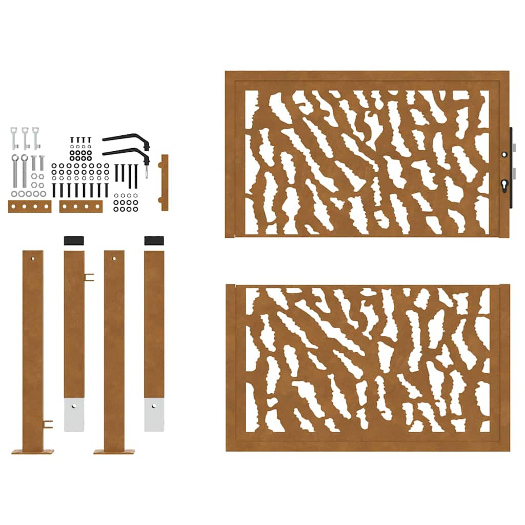 Πόρτα Κήπου με Σχέδιο από Ατσάλι με Αντιστατική Ιχνοστοιχία 100x100 εκ.