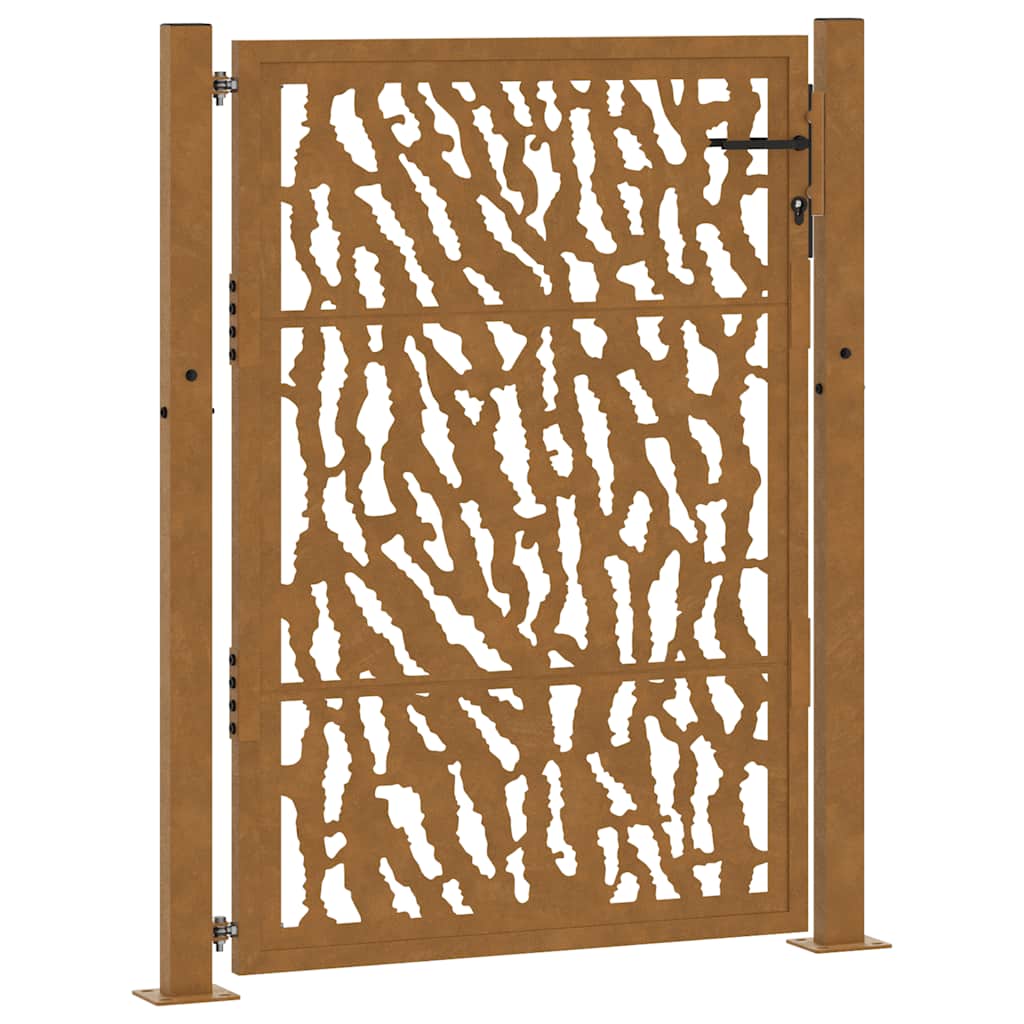 Πόρτα Κήπου με Σχέδιο από Ατσάλι με Αντιστατική Βάση 100x125 εκ.