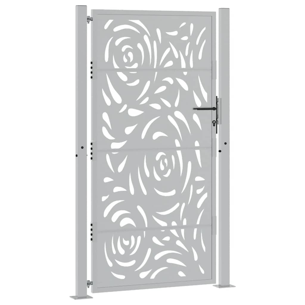 Πόρτα Κήπου 100x175 εκ. από Ατσάλι με Σχέδιο Φλόγας για Αντοχή στις Καιρικές Συνθήκες