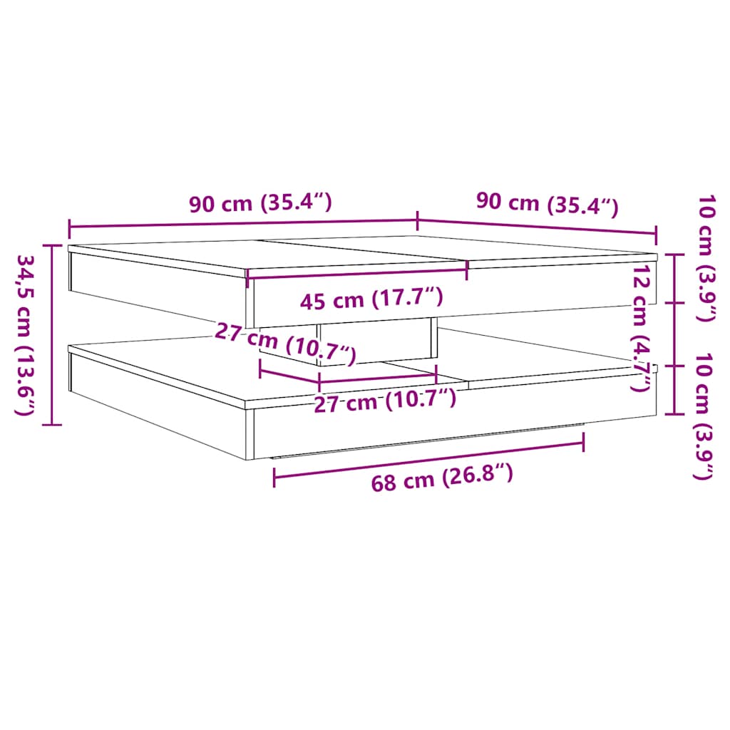 Τραπεζάκι σαλονιού περιστρεφόμενο κατά 360 μοίρες από μπετόν