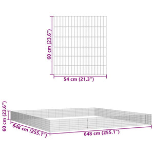 Περίφραξη Ζώων Ελεύθερης Βοσκής 48 Πάνελ 54x60 εκ. Γαλβ. Σίδερο