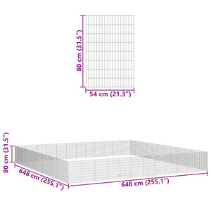 Περίφραξη Ζώων Ελεύθερης Βοσκής 48 Πάνελ 54x80 εκ. Γαλβ. Σίδερο - Pakobazaar