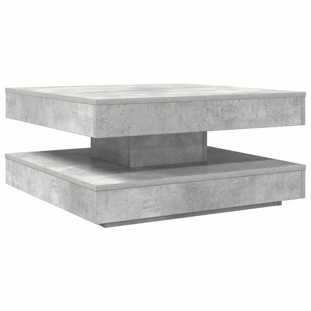 Τραπεζάκι Σαλονιού Περιστρεφόμενο 360 Μοίρες Γκρι από Σκυρόδεμα 70x70x34,5 εκ. - Pakobazaar