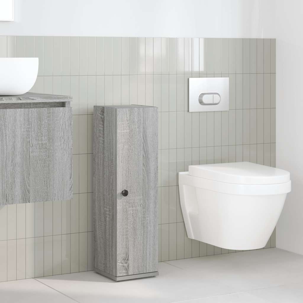 Ντουλάπι μπάνιου με θήκη για ρολό Γκρι Sonoma 20,5x22x72 εκ. - Pakobazaar