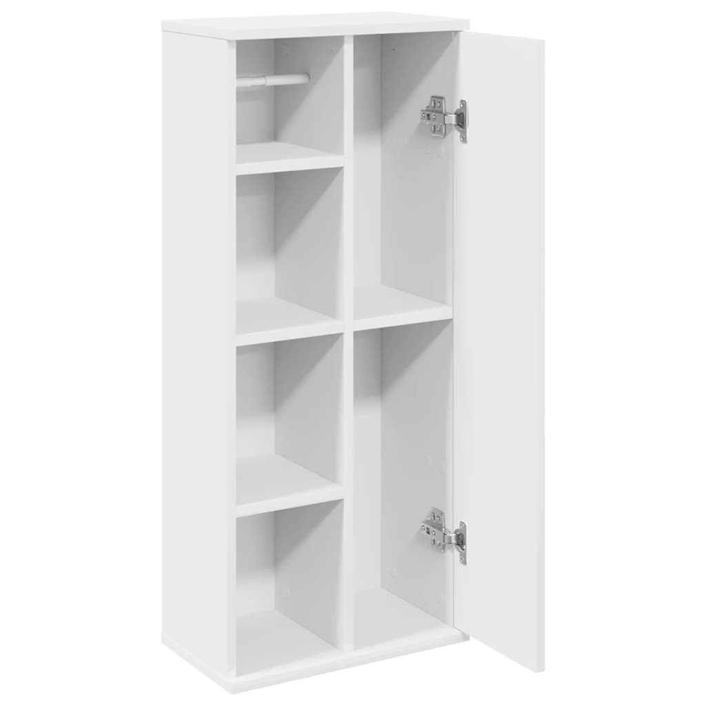 Ντουλάπι μπάνιου με θήκη για ρολά Λευκό 39x22x90 cm - Pakobazaar