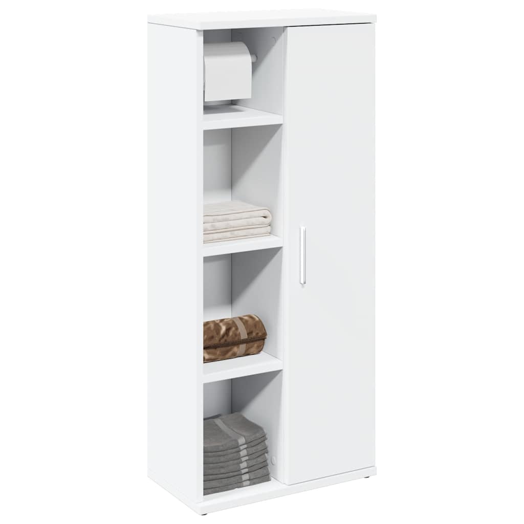 Ντουλάπι μπάνιου με θήκη για ρολά Λευκό 39x22x90 cm - Pakobazaar