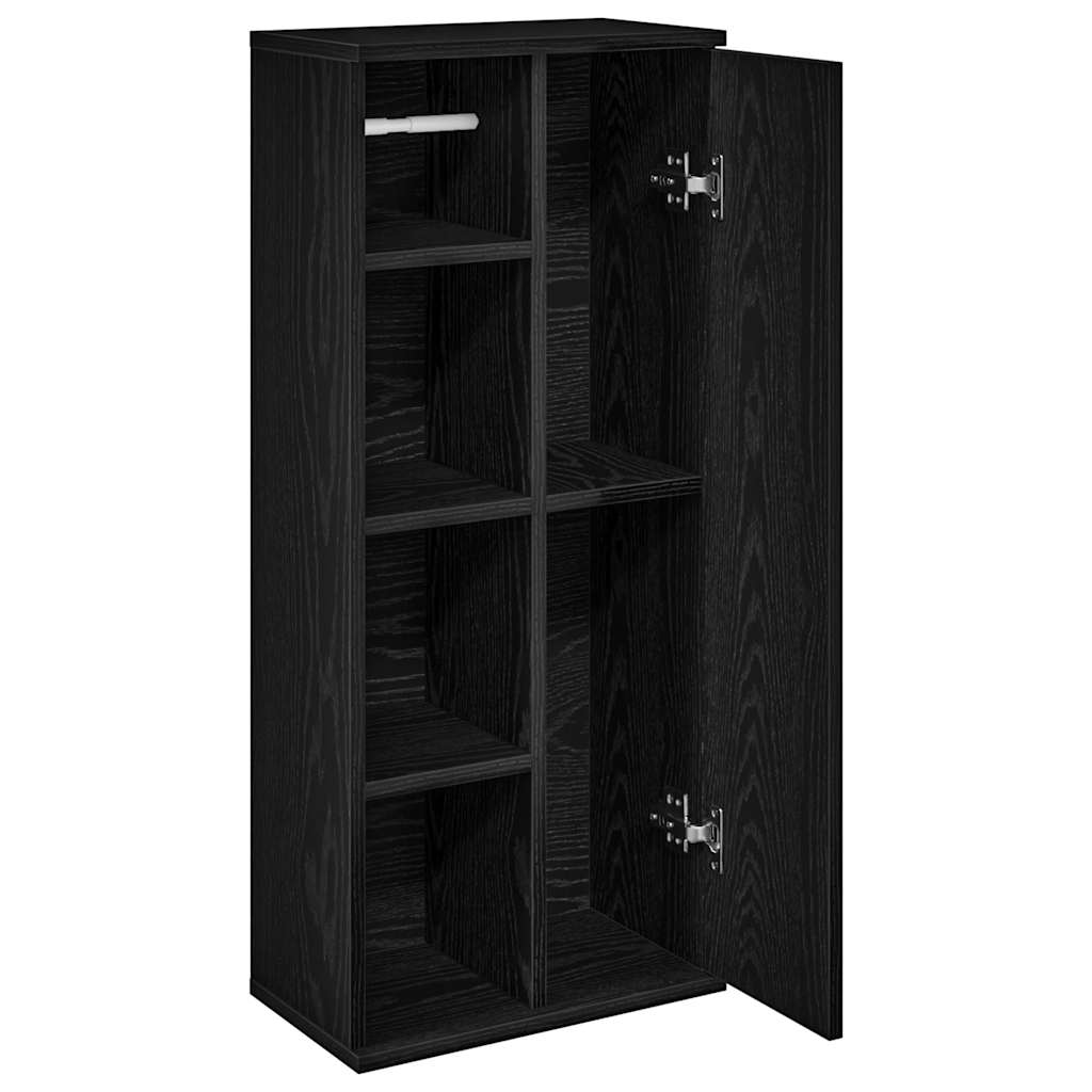 Ντουλάπι μπάνιου με θήκη για ρολά Μαύρο 39x22x90 cm - Pakobazaar
